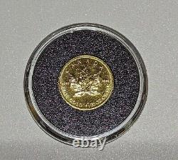 1/20 oz? PIÈCE D'OR ÉRABLE DU CANADA? 2002 MONNAIE ROYALE CANADIENNE RCM. 9999