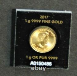 1-2017 Canadian 1 Gram. 9999 Gold Coin Bu In Mint Sleeve Offer #2