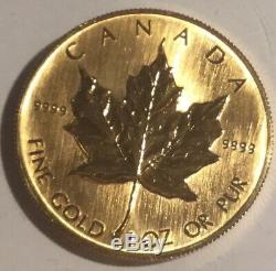 1 Oz 1985 Canada Feuille D'érable En Or Pièce En Or Fin Pur. 9999 50 $ Dollar