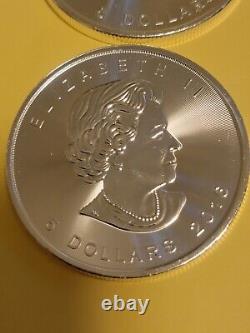 (1) Rouleau Du 25 2016 1 Oz. 9999 Silver Bullion Canadian Maple Leaf Coins 25 Coin