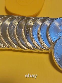 (1) Rouleau Du 25 2016 1 Oz. 9999 Silver Bullion Canadian Maple Leaf Coins 25 Coin