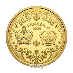 1 oz 2024 Pièce d'Or Couronnes Royales Canadiennes de la Monnaie Royale Canadienne