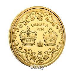 1 oz 2024 Pièce d'Or Couronnes Royales Canadiennes de la Monnaie Royale Canadienne