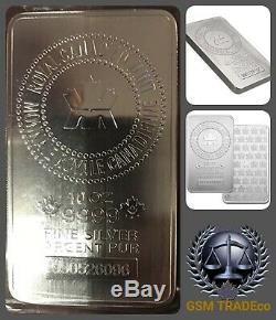 10 Oz Argent (rcm) Silver Bar Monnaie Royale Canadienne Bullion Originale Monnaie Sealed
