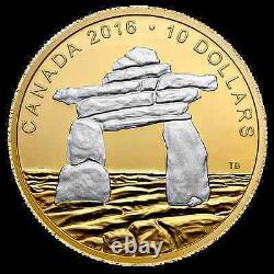 10 X Lot Nouveau 2016 $10 Pièces D’argent Fin Iconique Canada Inukshuk