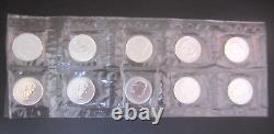 10 x 2008 Canada S$5 Vancouver 2010 Olympic 1 oz. 9999 Silver Coin original RCM 
<br/>	  
  <br/> 10 x 2008 Canada S$5 Vancouver 2010 Olympic 1 oz. 9999 Pièce d'argent originale RCM