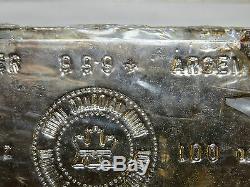 100 Oz Troy Silver Bar Monnaie Royale Canadienne Rcm 999+ En Argent Fin Vintage Bar