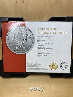 10oz 20 Canada 1/2 Oz Silver 2015 Devils Brigade. 9999 Bu 2 $ Coin Forces Spéciales