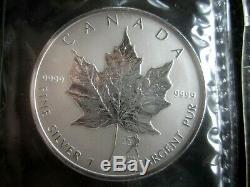 12 Silver Maple Leaf. 9999 1 Oz Zodiac Roman Mark Cellophane Privé Rcm Scellé