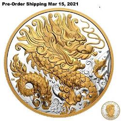 16.15oz 2021 Triumphant Dragon Pure Silver Coin Pré-commande