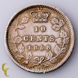 1858 Canada 10 Cents Pièce D’argent En Xf, Km# 3
