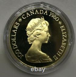 1980 Canadian Maple Leaf/qe II 100 $ 22 Karat 1/2 Once Gold Proof Coin Au Cas Où