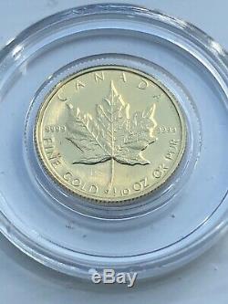 1982, Le Canada Maple Leaf 1/10 Onces. 9999 Or Fin Wow En Airtite