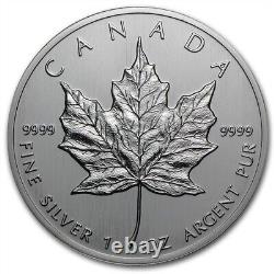 1988 1990-2000 2000 Canada 5 $ Feuille d'érable 1 oz pièce d'argent de 3