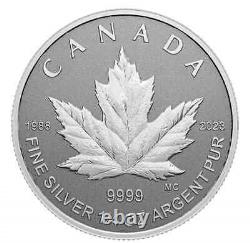 1988-2023 35e Anniversaire Ensemble de pièces de monnaie fractionnaires en argent feuille d'érable 5 épreuves Canada