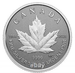 1988-2023 35e Anniversaire Ensemble de pièces de monnaie fractionnaires en argent feuille d'érable 5 épreuves Canada