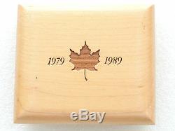 1989, Le Canada Maple Leaf 10 Anniv 50 $ Fifty Dollar Proof Or 1 Oz Coin Box Coa