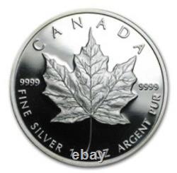 1989 Silver Maple Leaf Preuve Commémorative De 5 Dollars Avec Coa Et Boîte