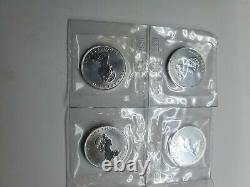 1989 Silver Maple Leaf Rcm Ogp 1 Oz 0.9999 Fine Silver Feuille Non Découpée De 10 Rare