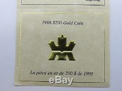 1998 $ 200 Pièces D'or Pièce De Monnaie Légende De La White Buffalo Rcm Deux Cent Pièce D'or