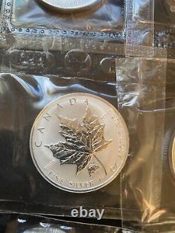1998-2009 Privy Maple Leaf 11-1 Oz Silver Coin Lunar Serie- Lire La Description