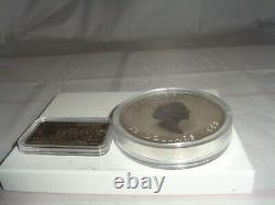 1998 Canada 50 $ 10 Oz. 9999 Silver Coin 10e Anniversaire Feuille D’érable Avec. 925 Ac
