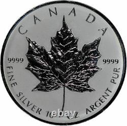 1998 Canada 50 $ 10e Anniv. Feuille D'érable 10 Oz. 999 Pièce En Argent Fin Avec Boîtier