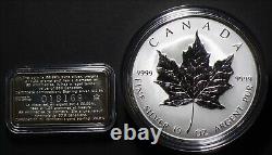 1998 Canada $50 Dollars 10oz Feuille D'érable Argent #17917