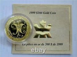 1999 Canada 200 $ Dollars Pièce D’or 1/2 Oz Papillon La Tribu Mi' Kmaw