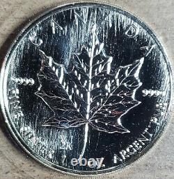1999 Canada 5 $ Y2k Feuille D'érable En Argent Privé 1oz. 9999 Pièce D'argent Extremely Rare