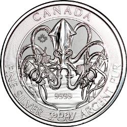 2 Oz Silver Canada 2020 Creatures Of The North The Kraken. 9999 Amende Bu $10 Pièce