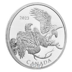 2 oz 2023 La pièce d'argent Striking Bald Eagle de la Monnaie royale canadienne