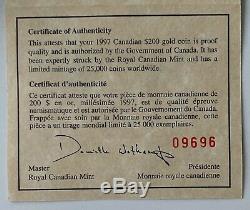 200 $ 1997 Haida Masque Canada Or Preuve Complete Set Box + Coa