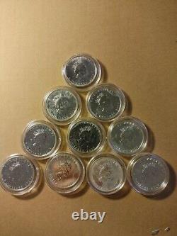 2003 Canada Feuille D'érable Argent Bullion Coin 5 Dollars (10 Pièces Lot)