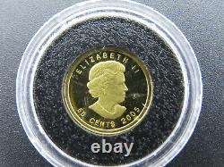 2005 1/25 Oz Cinquante Cents Pièce D’or Voyageur Proof 9999 Fine Au 50¢ Mrc Canada
