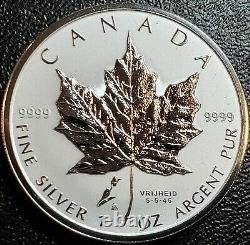 2005 Canada 5 $ Liberté Tulip Privy Silver Maple Leaf 1oz. 9999 Pièce Et Aco