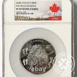 2006 Ngc Pf 69 Ultra Cameo 50 $ 5 Oz Proof Four Seasons Argent Canadian Coin