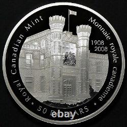 2008 Canada 50 $ 100e Anniversaire de la Monnaie Royale Canadienne Épreuve en argent fin 5 oz #19754