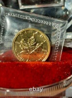 2010 1/10 Oz Gold Maple Leaf Coin Pure. 9999 Fine Gold 5 Dollars Canada Mint Au