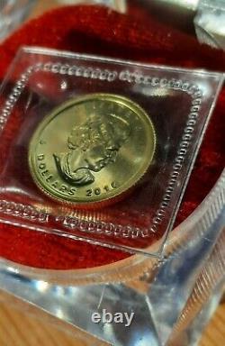 2010 1/10 Oz Gold Maple Leaf Coin Pure. 9999 Fine Gold 5 Dollars Canada Mint Au