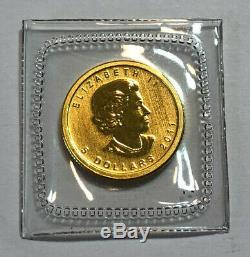 2011 Canada 1/10 Oz $ 5 Or Maple Leaf Coin. 9999 Or Fin, Bu Sealed