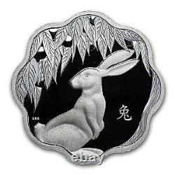 2011 Canada 1 Oz Silver Lunar Lotus Année Du Lapin (avec Le Coa) Sku#65211