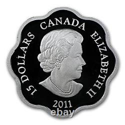 2011 Canada 1 Oz Silver Lunar Lotus Année Du Lapin (avec Le Coa) Sku#65211