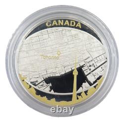 2011 Pièce d'argent fin de 25 $ du Canada Carte de la ville de Toronto 2 oz