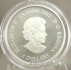 2012 $3 Mars Naissance Pierre Aquamarine Pure Silver Proof Coin, Swarovski Cristal