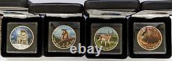 2012 $5 Canada 4-coin Set 1 Oz 9999 Silver Wildlife Series Full Color Edition