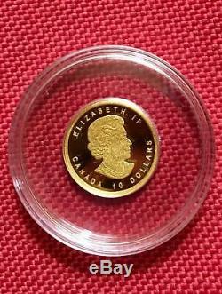 2012 Canada 1/4 Oz Pur Gold'the Guerre De 1812' Pièce De 10 $ 2000 Boîte Mintage / Coa