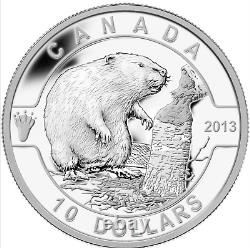 2013 1 Oz. 9999 Argent Canadien The Beaver Coa Ogp