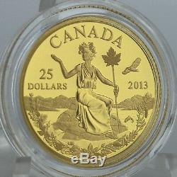 2013 25 $ Canada Allégorie 1/4 Onces. Pure Gold Coin Iconic Miss Canada