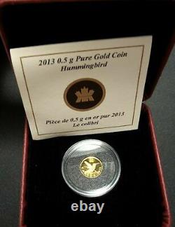 2013 Canada Colibri 25 Cents 0.5g Pure Gold Proof Monnaie Royale Canadienne
